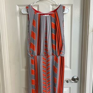 Jessica Simpson Orange and Black Striped Dress